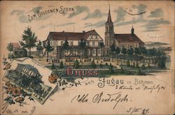 The Golden Star Guest House, Greetings from Fugau Bohmen, Germany Postcard Postcard Postcard