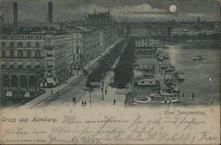 Hamburg - Jungfernstieg Postcard