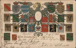 A German Greeting -- Coats of Arms of the German States Postcard