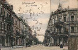 Grand Church Street Schneidemühl, Germany Postcard Postcard Postcard