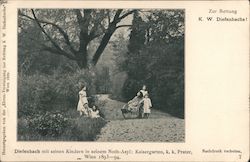 Diefenbach with his children in the Kaiser Garden of Noth Asylum Germany Postcard Postcard Postcard