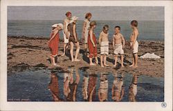 Group of children at the beach Postcard