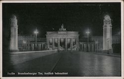 Brandenburger Tor, festlich beleuchtet Berlin, Germany Postcard Postcard Postcard