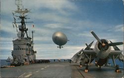 Blimp on HMCS Magnificent Navy Postcard Postcard Postcard