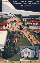 Model Farm, Firestone Factory and Exhibition Building Postcard