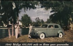 1940 Willys 100,000 mile or three year guarantee Postcard