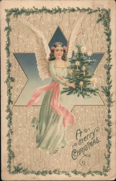 A Merry Christmas Angels Postcard