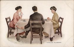 Wireless Telegraphy Couples Postcard Postcard Postcard