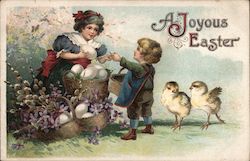 A Joyous Easter With Children Postcard Postcard Postcard