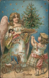 A Merry Christmas Angels Postcard Postcard Postcard