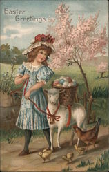 Easter Greetings With Lambs Postcard Postcard Postcard