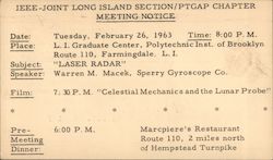 IEEE-Joint Long Island Section/PTGAP Chapter Meeting Notice Postcard