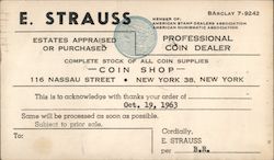 E. Strauss Correspondence Card Postcard