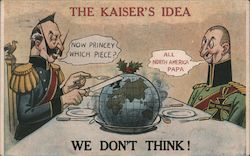 The Kaiser's Idea: Dividing the World Over a Meal World War I Postcard Postcard Postcard