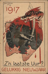 World in 1917 - Wrapped by Dragon Postcard