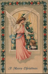 A Merry Christmas Angels Postcard Postcard Postcard