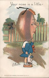 Your Nose is a little "Turnip" E. Curtis Postcard Postcard Postcard