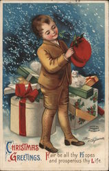 Christmas Greetings - Fair be All Thy Hopes and Prosperous Thy Life Postcard