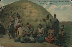 Zulu Women Drinking Kaffir Beer. Postcard