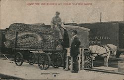 How We Do Things at Cold Water, Mich. -- Giant Summer Squash Exaggeration Postcard Postcard Postcard