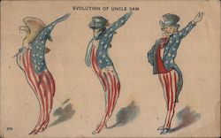 Evolution of Uncle Sam From Flag and Eagle Postcard