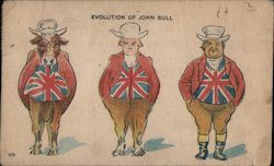 Evolution of John Bull: Bull Morphing Into John Bull Postcard