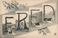 Fred - Faces in Letters Postcard