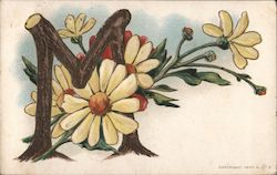 Letter "M" With Daisies Postcard