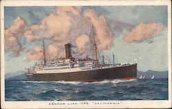 Anchor Line. T.S.S. "California" Boats, Ships Postcard Postcard Postcard