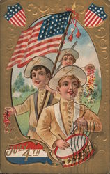 July 4th - Drummer Boy 4th of July Postcard Postcard Postcard