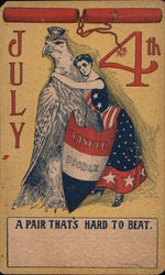 July 4th - A Pair that's Hard to Beat 4th of July Postcard Postcard Postcard