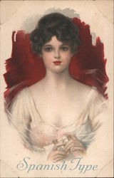 Spanish Type, Djer-Kiss Rouge and Face Powder Compacts Advertising Trade Card Trade Card Trade Card