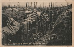 Trench Scene at Bataglan 'Four de Paris' Postcard