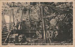 Camouflaged French Heavy on R.R. Car Near Vienne-le-Chateau (Marne) World War I Postcard Postcard Postcard