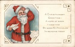 A Christmassy Greeting Santa Claus Postcard Postcard Postcard