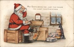 May Santa bring you just the things you want this Christmas Postcard