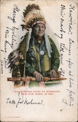 Sioux Indian Chief At Massacre. New Ulm, Minn., in 1862 Postcard