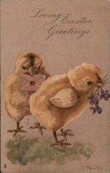 Loving Easter Greetings With Chicks Postcard Postcard Postcard