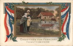 Greetings for February Twenty-second Postcard