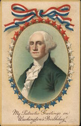 My Patriotic Greeetings on Washington's Birthday President's Day Postcard Postcard Postcard