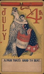 July 4th - A Pair that's Hard to Beat - Yankee Doodle 4th of July Postcard Postcard Postcard