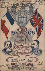 Entente Cordiale Souvenir of the Franco-British Exhibition, 1908 Postcard