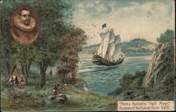 Henry Hudson's "Half Moon - Discovery of the Hudson River 1609 Boats, Ships Postcard Postcard Postcard