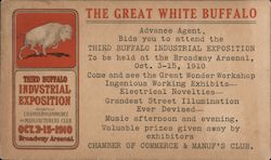 The Great White Buffalo: Third Buffalo Industrial Exposition, 1910 Postcard Postcard Postcard