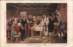 Baptism of Virginia Dare Postcard