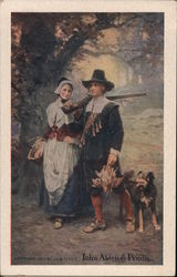 Pilgrims at Thanksgiving Postcard