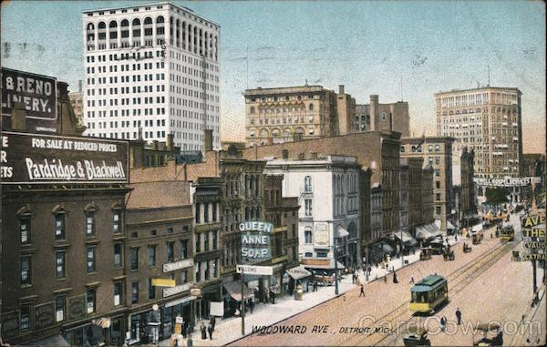 Woodward Avenue Detroit, MI Postcard