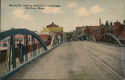 Moody Street Looking South From the Bridge Waltham, MA Postcard Postcard Postcard