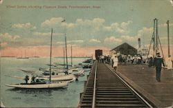 Wharf Scene, Showing Pleasure Boats Postcard