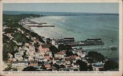 Bird's-Eye-View of Provincetown, Showing Pier Postcard